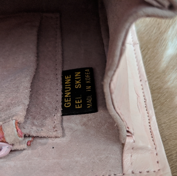 Vintage Pink Eel Skin Shoulder Handbag - Picture 9 of 9